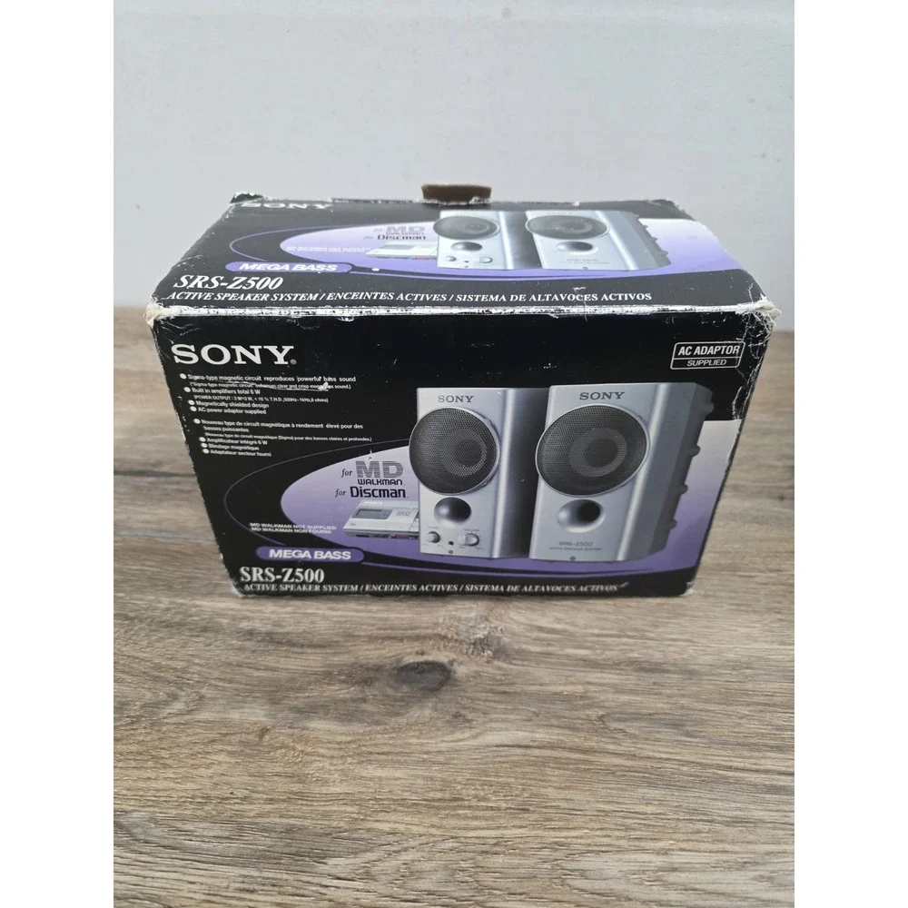 Vintage Sony SRS-Z500 Speakers New In Box Walkman Discman